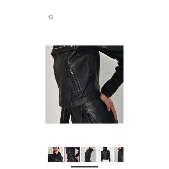 VEDA Max Classic Bubble Leather Jacket Bordeaux - Picture 8 of 16